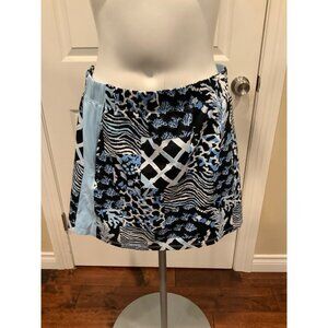 J. McLaughlin Blue White Coral Patterned Athletic Skort, Size Small